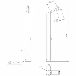 Viadurini in the Garden Gartendusche-Solar Garden Duschsäule aus schwarzem Edelstahl Made in Italy - Werner