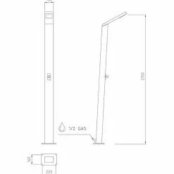 Viadurini in the Garden Gartendusche-Solar-Duschsäule für den Außenbereich aus Edelstahl Made in Italy - Werner