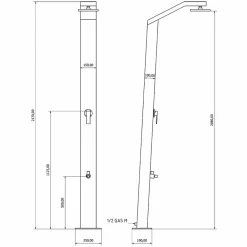 Viadurini in the Garden Gartendusche-Solare Gartendusche aus schwarz lackiertem Edelstahl Made in Italy - Werner