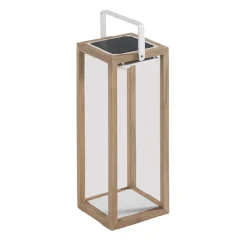 Viadurini Lighting Gartenlaternen-Solarlaterne für den Außenbereich mit Struktur aus lackiertem Aluminium oder Teak - Greg
