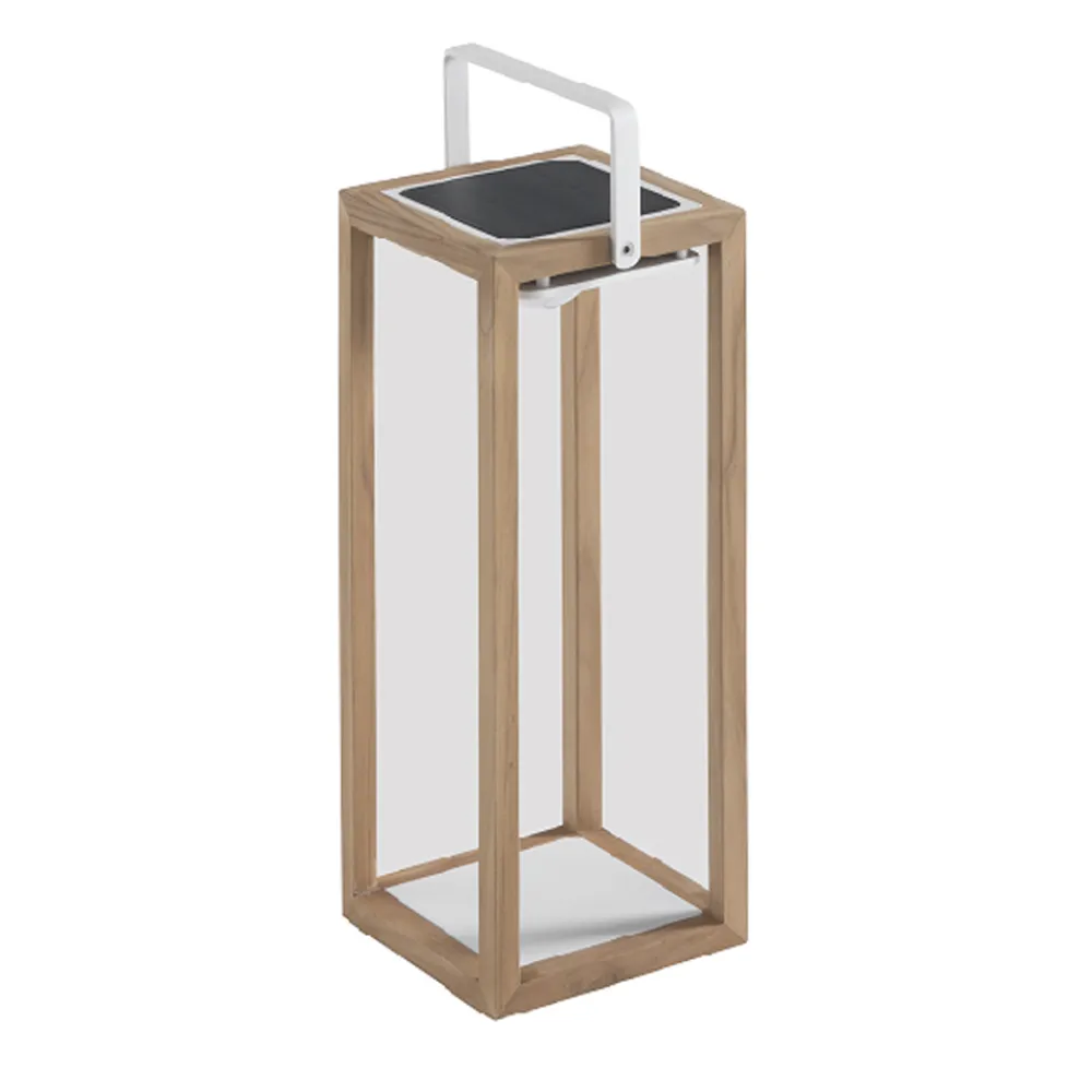 Viadurini Lighting Gartenlaternen-Solarlaterne für den Außenbereich mit Struktur aus lackiertem Aluminium oder Teak - Greg