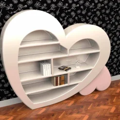 Viadurini Design Moderne Design Bücherregale-Solid Surface® Bücherregal Made in Italy Cuore