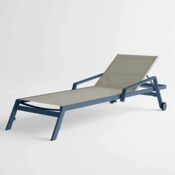 Viadurini in the Garden Sonnenliegen-Sonnenliege im Freien aus Aluminium mit Rädern und Armlehnen Modernes Design - Carmine