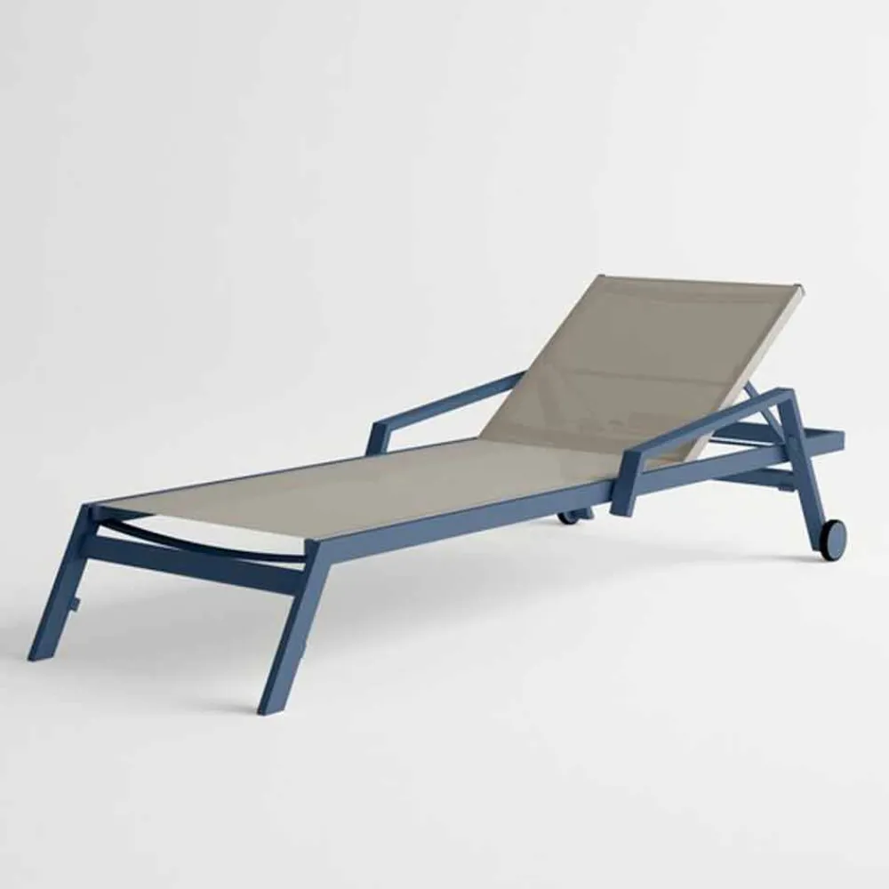 Viadurini in the Garden Sonnenliegen-Sonnenliege im Freien aus Aluminium mit Rädern und Armlehnen Modernes Design - Carmine