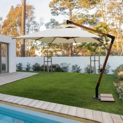 Viadurini in the Garden Gartenschirm-Sonnenschirm aus Holz und Ecru 3x4 Polyester, Homemotion - Passmore