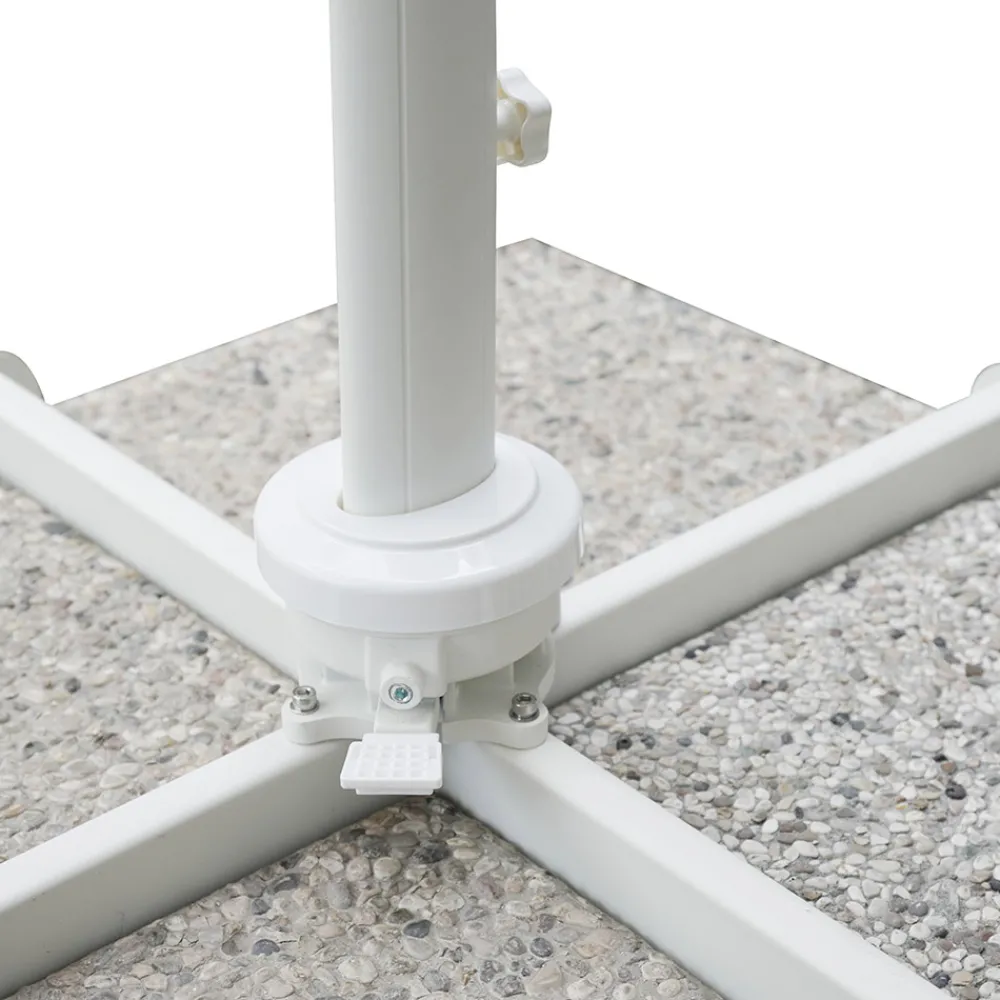 Viadurini in the Garden Gartenschirm-Sonnenschirm aus Polyester mit weißer Aluminiumstruktur - Zinica