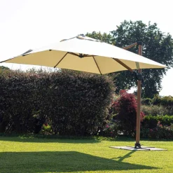 Viadurini in the Garden Gartenschirm-Sonnenschirm, 3x3 in Aluminium mit beiger Polyesterabdeckung - Leano