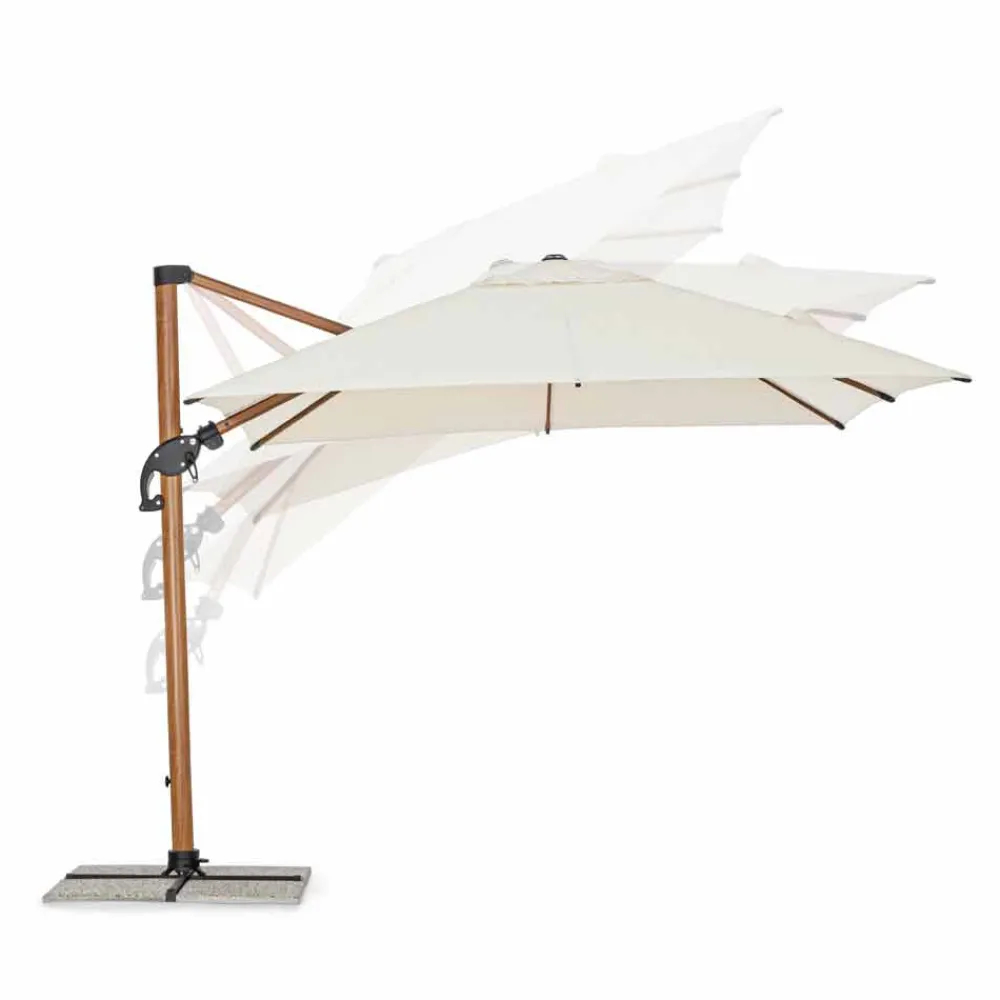 Viadurini in the Garden Gartenschirm-Sonnenschirm, 3x3 in Aluminium mit beiger Polyesterabdeckung - Leano