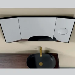 Viadurini Bathroom Badspiegel-Spiegel mit 2 beweglichen Seiten und Vergrößerungsspiegel, hergestellt in Italien – Nelson