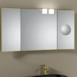 Viadurini Bathroom Badspiegel-Spiegel mit 2 beweglichen Seiten und Vergrößerungsspiegel, hergestellt in Italien – Nelson