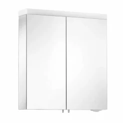 Viadurini Bathroom Badspiegel-Spiegel mit 2 Türen aus silber lackiertem Aluminium, Modern Alfio