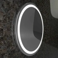 Viadurini Bathroom Badspiegel-Spiegel mit Edelstahlkanten und Charly LED-Leuchten im modernen Design