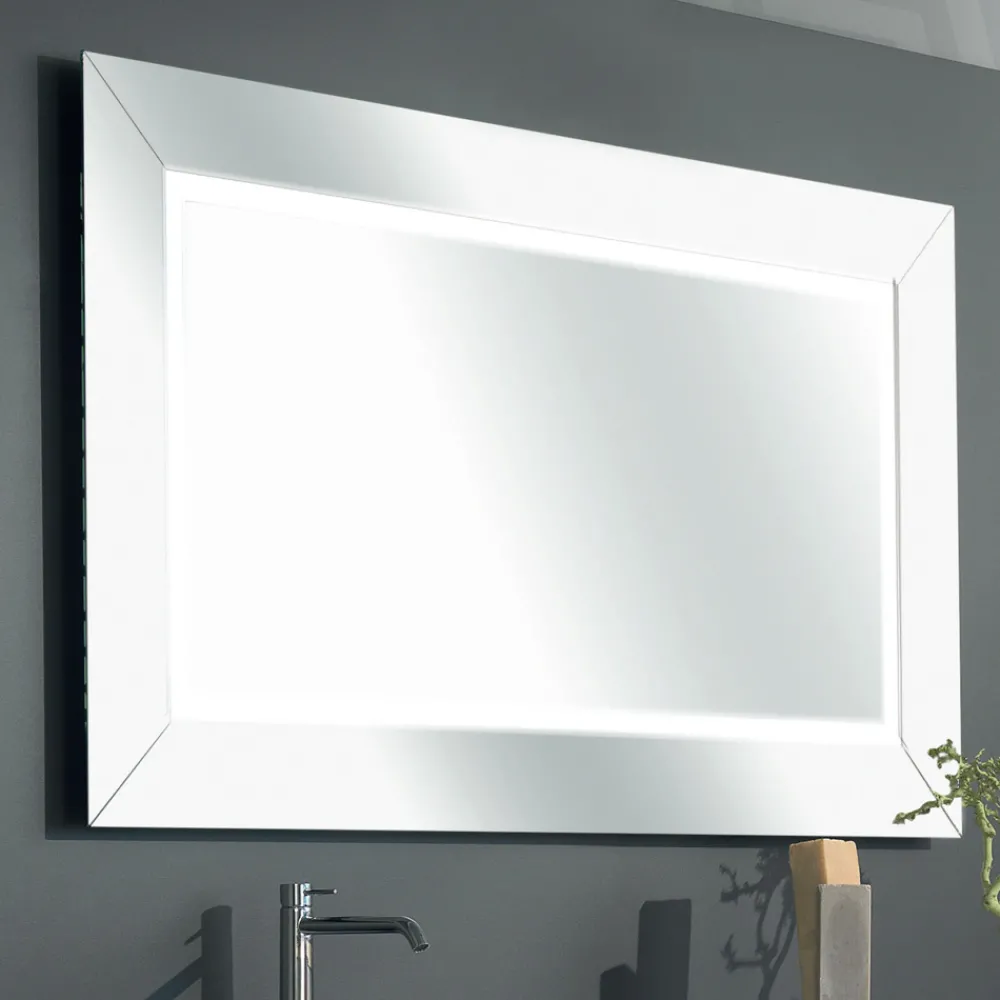 Viadurini Bathroom Badspiegel-Spiegel mit farbigem Spiegelrahmen und LED Made in Italy - Newton