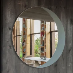 Viadurini Living Wandspiegel-Spiegel mit geätztem, taubengrau lackiertem Glasboden, hergestellt in Italien – Oregano