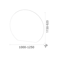 Viadurini Bathroom Badspiegel-Spiegel mit LED-Hintergrundbeleuchtung nur auf der runden Seite Made in Italy - Make