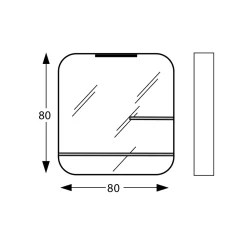 Viadurini Bathroom Badspiegel-Spiegel mit Metallrahmen und 2 Glasböden, hergestellt in Italien – William