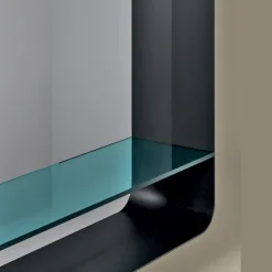 Viadurini Bathroom Badspiegel-Spiegel mit Metallrahmen und Glasablage, hergestellt in Italien – Frida