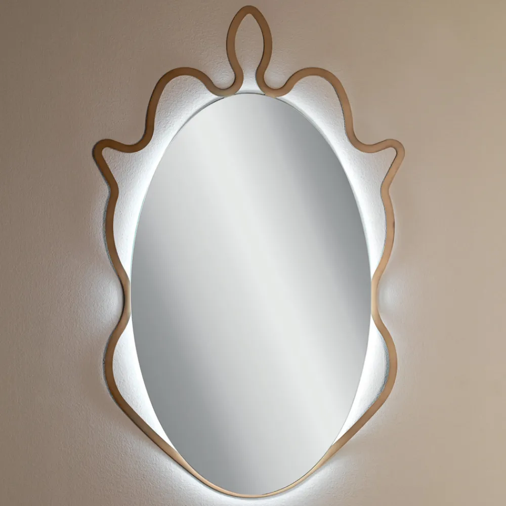 Viadurini Bathroom Badspiegel-Spiegel mit Metallrahmen und integrierten LEDs Made in Italy - Leonardo