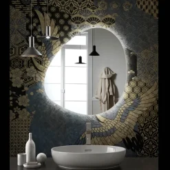 Viadurini Bathroom Badspiegel-Spiegel mit umschaltbarer LED-Hintergrundbeleuchtung, hergestellt in Italien – Talk