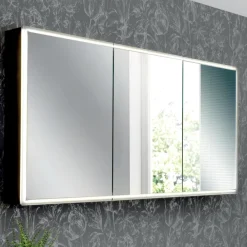 Viadurini Bathroom Badspiegel-Spiegelbehälter aus Holz mit Doppelspiegel und Lichtern, hergestellt in Italien – Darwin