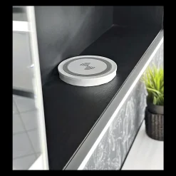 Viadurini Bathroom Badspiegel-Spiegelbehälter aus Holz mit Doppelspiegel und Lichtern, hergestellt in Italien – Darwin