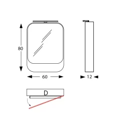 Viadurini Bathroom Badspiegel-Spiegelbehälter aus Metall mit doppelter Spiegeltür und Lichtern, hergestellt in Italien – Jane