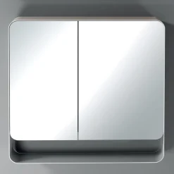 Viadurini Bathroom Badspiegel-Spiegelbehälter aus Metall mit 2 Doppelspiegeltüren, hergestellt in Italien – Galilei