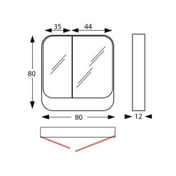 Viadurini Bathroom Badspiegel-Spiegelbehälter aus Metall mit 2 Doppelspiegeltüren, hergestellt in Italien – Galilei