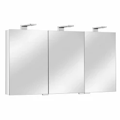 Viadurini Bathroom Badspiegel-Spiegelbehälter mit 3 Kristalltüren und 3 LED-Lichtern, Precious - Maxi