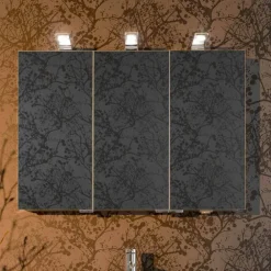 Viadurini Bathroom Badspiegel-Spiegelbehälter mit 3 Kristalltüren und 3 LED-Lichtern, Precious - Maxi