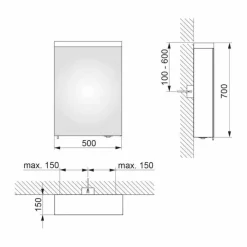 Viadurini Bathroom Badspiegel-Spiegelbehälter mit Flügeltür und LED-Beleuchtung, hohe Qualität - Alfio