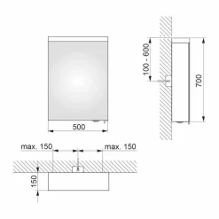 Viadurini Bathroom Badspiegel-Spiegelbehälter mit Flügeltür und LED-Beleuchtung, hohe Qualität - Alfio