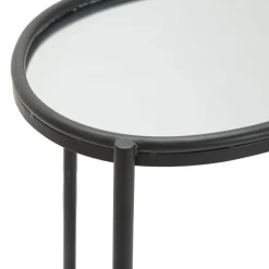 Viadurini Living Moderne Couchtische-Spiegel-Couchtisch mit schwarzer Eisenstruktur - Archimede
