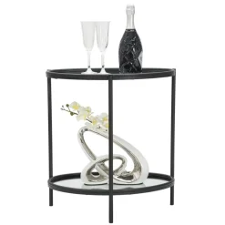 Viadurini Living Moderne Couchtische-Spiegel-Couchtisch mit schwarzer Eisenstruktur - Archimede