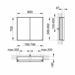 Viadurini Bathroom Badspiegel-Spiegelschrank aus silber lackiertem Aluminium, Modern - Demon