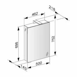 Viadurini Bathroom Badspiegel-Spiegelschrank mit Kristalltür und Chromdetails, Modern - Maxi