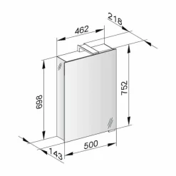 Viadurini Bathroom Badspiegel-Spiegelschrank mit Kristalltür und Chromdetails, Modern - Maxi