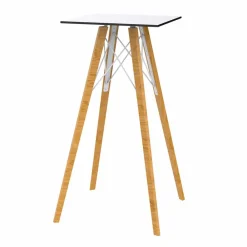 Vondom Garten Beistelltisch-Square Design High Bar Tisch in Holz und HPL, 4 Stück - Faz Wood von
