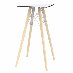 Vondom Garten Beistelltisch-Square Design High Bar Tisch in Holz und HPL, 4 Stück - Faz Wood von