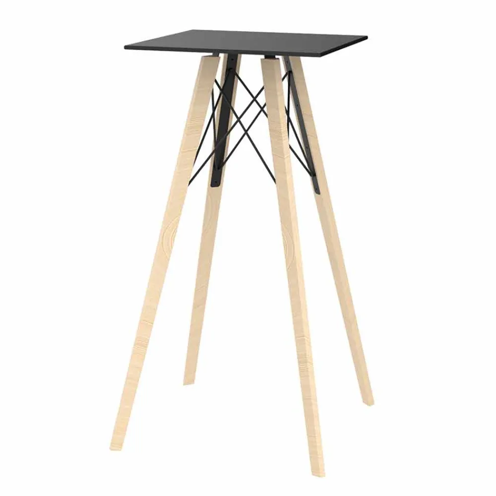 Vondom Garten Beistelltisch-Square Design High Bar Tisch in Holz und HPL, 4 Stück - Faz Wood von