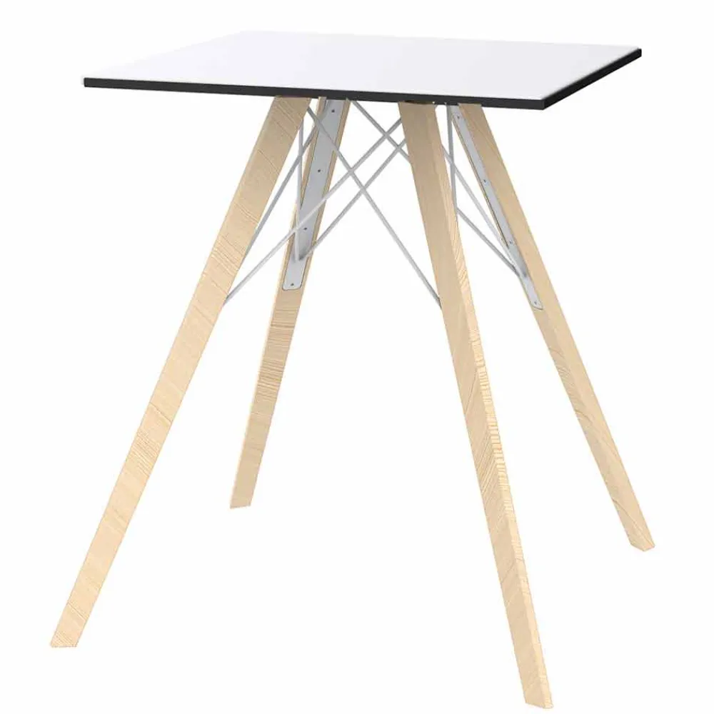 Vondom Esstische-Square Design Holz und HPL Esstisch, 4 Stück - Faz Wood von