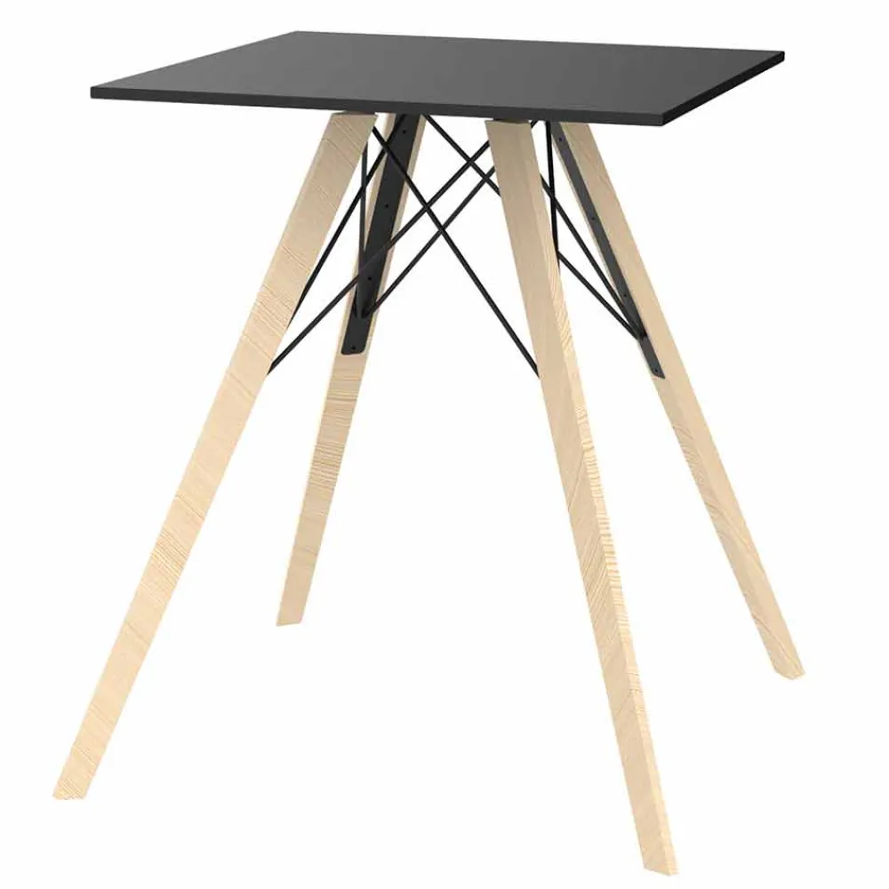 Vondom Esstische-Square Design Holz und HPL Esstisch, 4 Stück - Faz Wood von