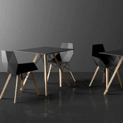 Vondom Esstische-Square Design Holz und HPL Esstisch, 4 Stück - Faz Wood von