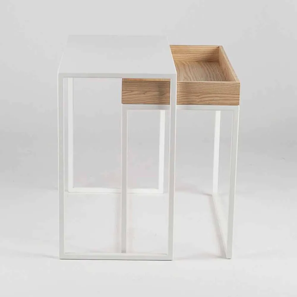 Viadurini Living Moderne Couchtische-Stahl Couchtisch mit Aschenbecher Made in Italy - Spitze