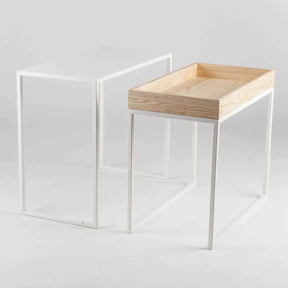 Viadurini Living Moderne Couchtische-Stahl Couchtisch mit Aschenbecher Made in Italy - Spitze