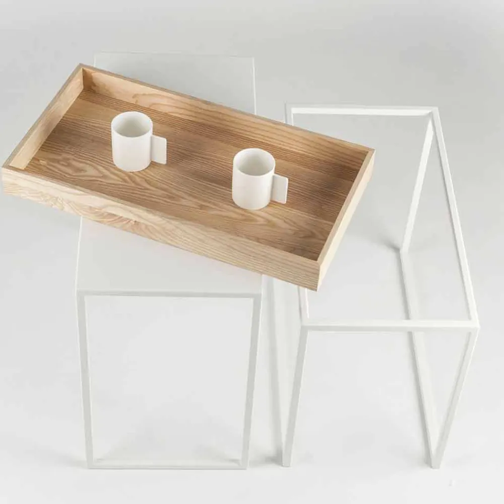 Viadurini Living Moderne Couchtische-Stahl Couchtisch mit Aschenbecher Made in Italy - Spitze