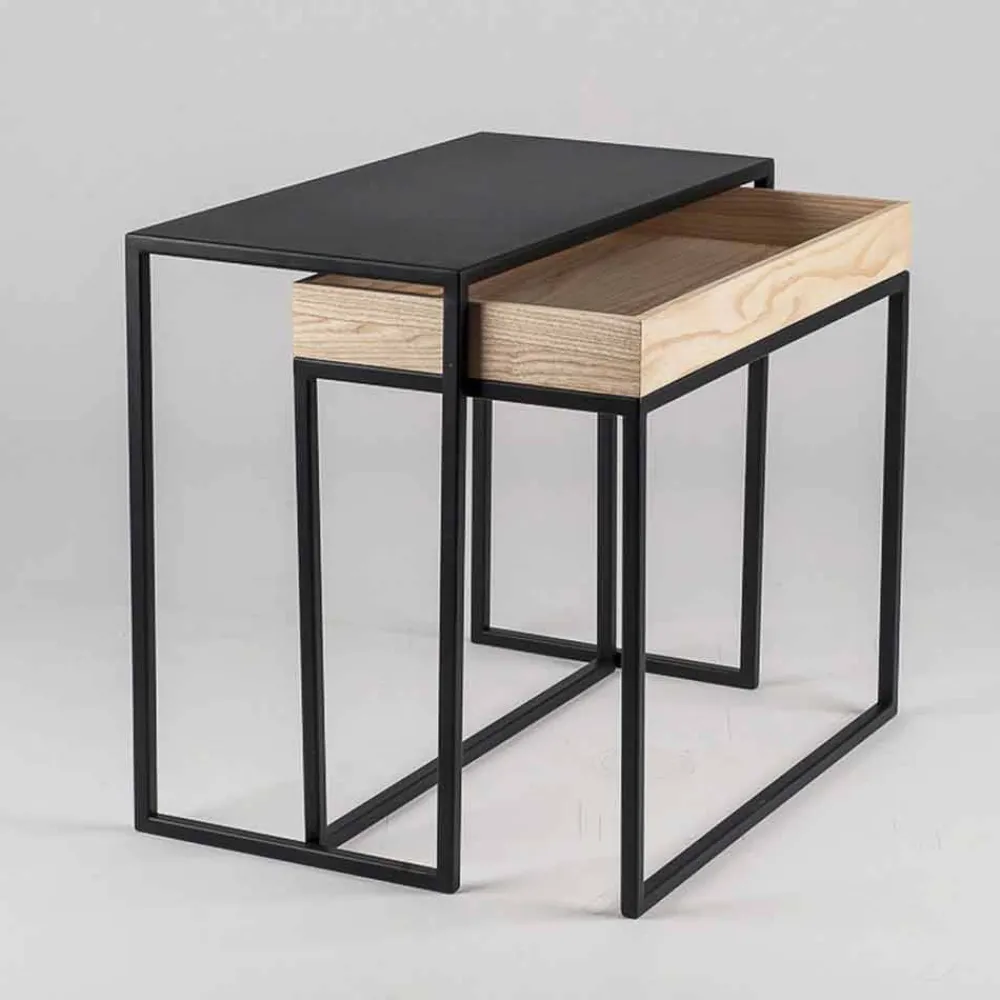 Viadurini Living Moderne Couchtische-Stahl Couchtisch mit Aschenbecher Made in Italy - Spitze