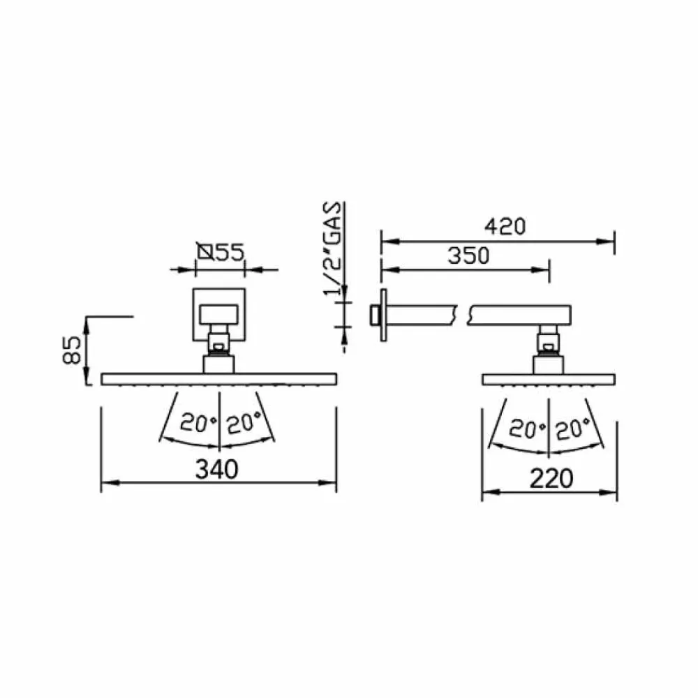 Viadurini Taps Duschköpfe-Stahl Single Jet Duschkopf mit Messing Duscharm Made in Italy - Dardo