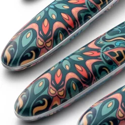 Viadurini Kitchen Besteck Set-Stahl- und Kunststoffbesteck Farbiges Blumendekor 24 Stück - Alessandra