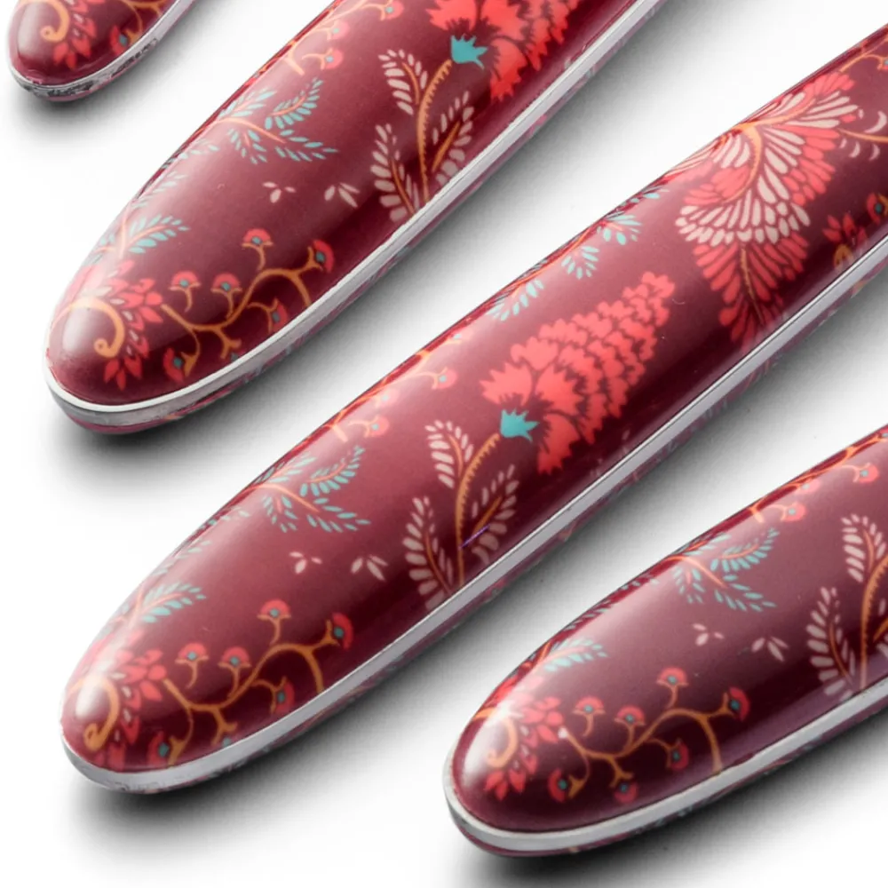 Viadurini Kitchen Besteck Set-Stahl- und Kunststoffbesteck Coloured Arabesque Decor 24 Stück - Alessandra